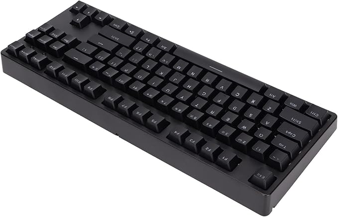 Gaming Keyboard Wired 87 Keys Ergonomic Computer Keyboard Type C Wired Mechanical Keyboard with Dye Sublimation Keycap for Home Office Gaming (Black)