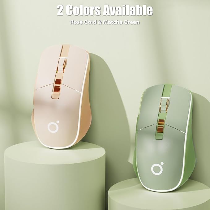 Wireless Gaming Mouse Tri-Mode 2.4Ghz/Bluetooth 5.0/Wired USB-C with RGB LED Backlit 5-Level DPI Rechargeable Ergonomic Silent Optical Mice for iMac/MacBook/Computer/Laptop Matcha Green