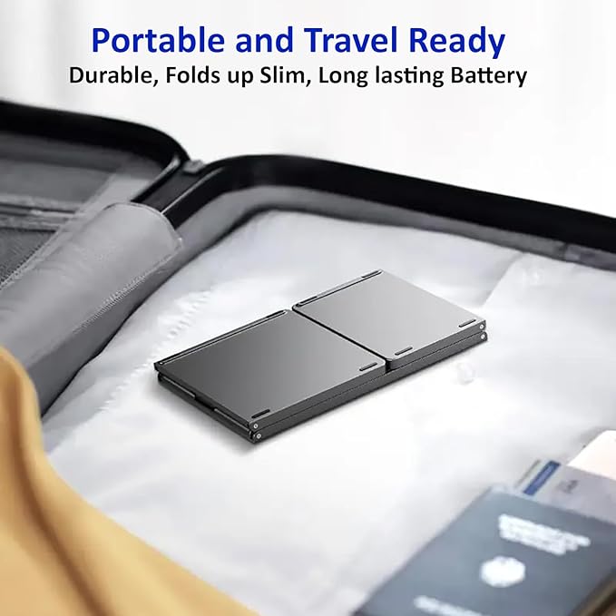 Slim Foldable Wireless Keyboard Compatible with Sony Xperia Z1 Compact with TOUCHPAD Mouse Fully Universal Providing 48H Use 560 Days Standby Portable Compact Tri-Fold Rechargeable!