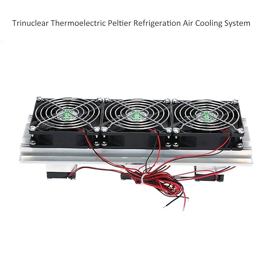 180W Trinuclear Thermoelectric Peltier Refrigeration Air Cooling System Kit Cooler 3X Fan for Small Space Cooling Pet Bed Laptop