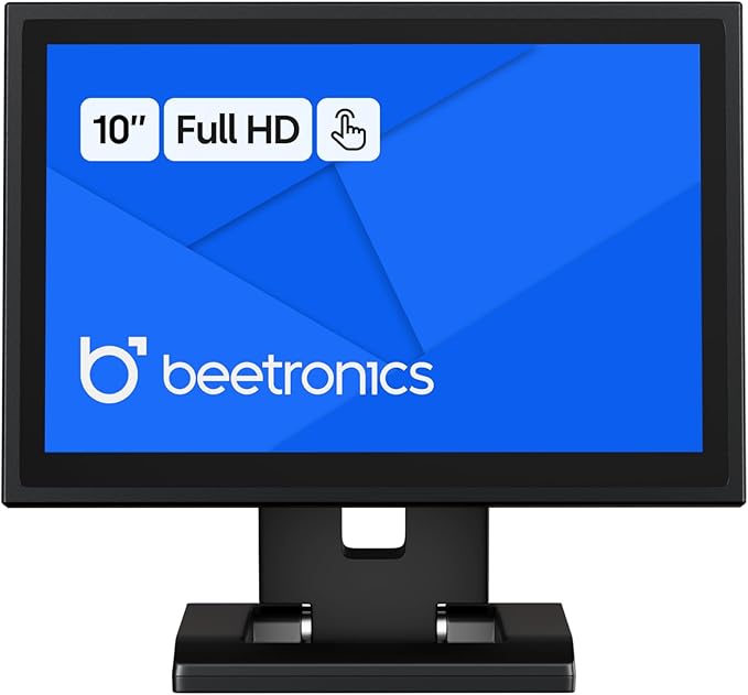 Beetronics 10 Inch Touchscreen Monitor | Full HD 1080p | 10TS7M – Industrial-Grade Professional 10-Point Multi Touch Display for PC Mac Linux – HDMI DisplayPort USB-C VGA Inputs