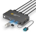 KVM Switches 2 Port 8K@60Hz GREATHTEK KVM Switch HDMI Share USB Devices with 3 USB3.0 Hubs 2 Computers 1 Monitor Share Keyboard Mouse Printer Button Switch Desktop Remote Control Plug and Play