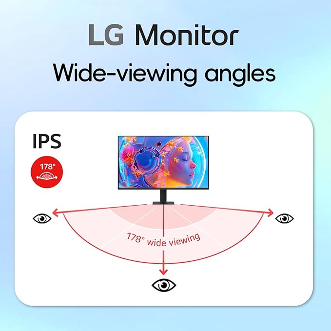 LG 27 inch Monitor IPS QHD (2560 x 1440) 100Hz 99% sRGB HDR10 Black Stabilizer HDMI USB-C 15W PD Dynamic Action Sync Reader Mode Flicker Safe Virtually Borderless Design Tilt Adjustment