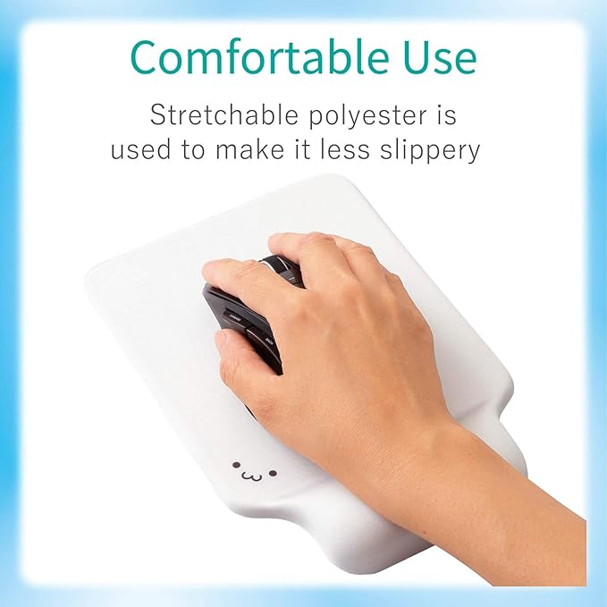 ELECOM Ergonomic Mouse Pad with Wrist Rest Gel Type for Laptop Office &amp Home Pain Relief Non-Slip Rubber Base MP-GELWH