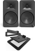 Kanto ORA4MB Pro Audio Bluetooth Desktop Speakers - Matte Black Pair S6 Angled Desktop Speaker Stands for Large Speakers - Black Pair (2024)