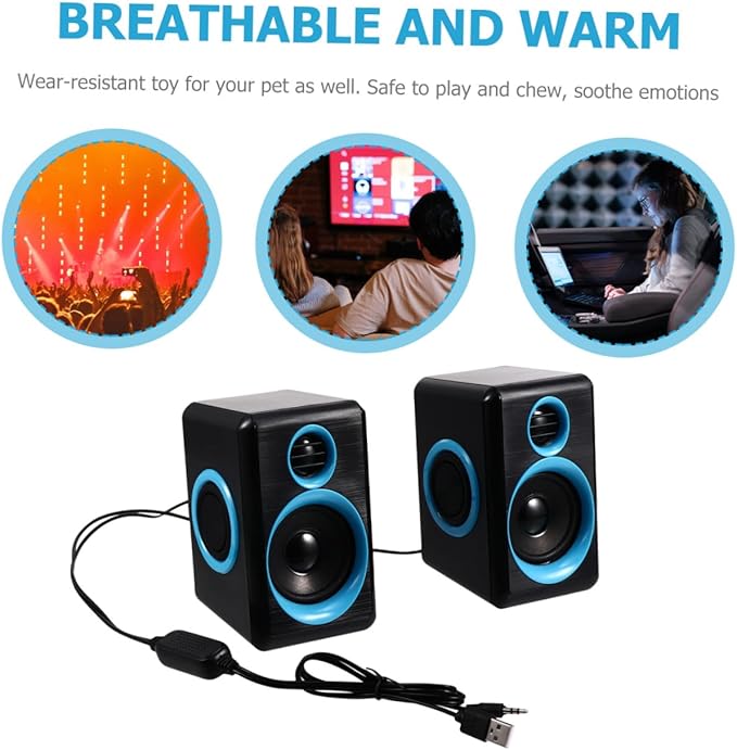 Mikikit Mini USB 2.0 Desktop Computer Speakers Compact Loudspeaker Box for Laptop and Home Pc Powered USB Wired Surround Sound Mini Speaker Compatible with Dc 5v Voltage