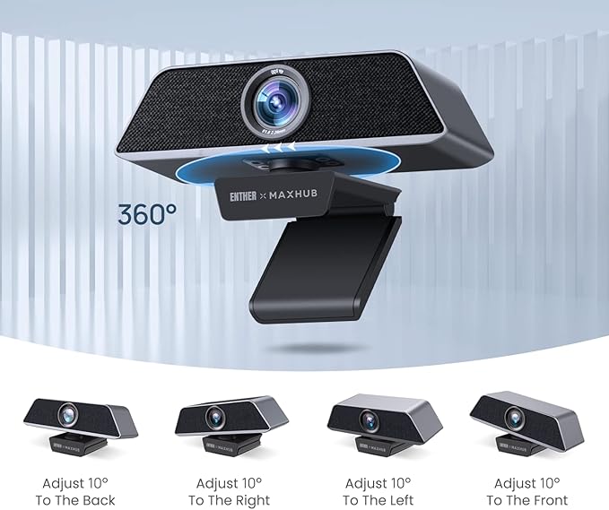 Enther &amp MAXHUB 4K Stream Webcam with MicrophoneAutoframingUltra 4K HD Video CallingNoise-Canceling micHD Auto Light CorrectionWide Field of ViewWorks with Microsoft TeamsZoomGoogle Voice