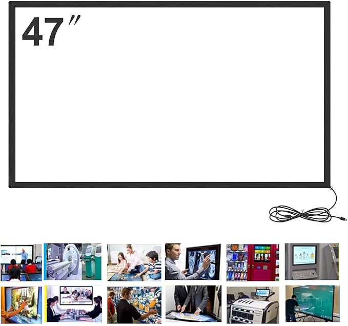 Bewinner Infrared Touch Frame Interactive IR Touch Overlay Panel for Education Digital Signage with USB InterfaceAluminum Alloy Touch Screen Overlay (47 inch)