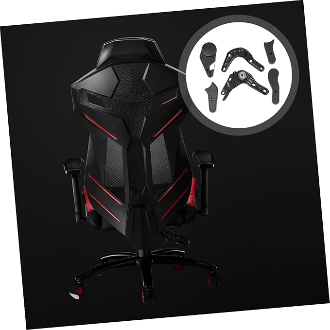 6 Pcs Multi Angle Gaming Chair Regulators Iron and Plastic Seat Turners for E Sports Chairs Comfortable Backrest Adjusters Black
