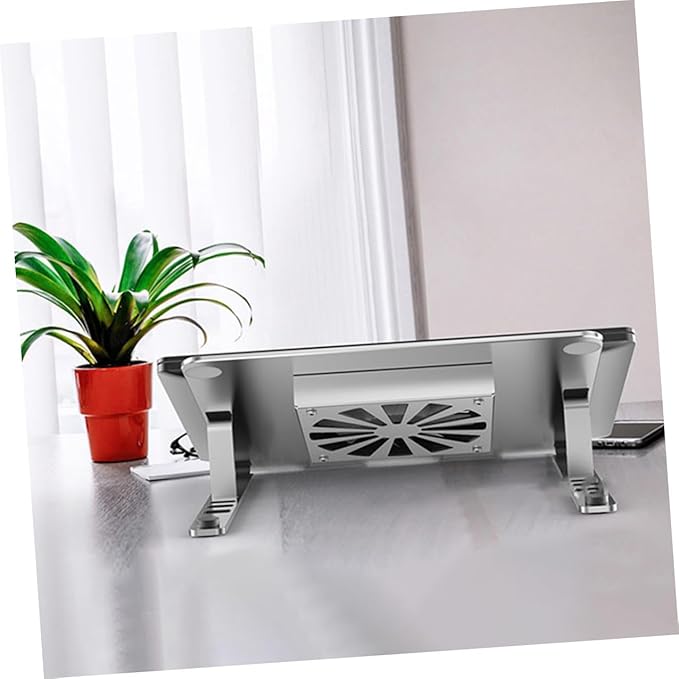 NOLITOY Adjustable Aluminum Alloy Laptop Cooling Pad with USB Fan Cooler Under 17.3 Inch Notebooks Silver Height-Boosting Stand Suitable for Gaming and Office Use