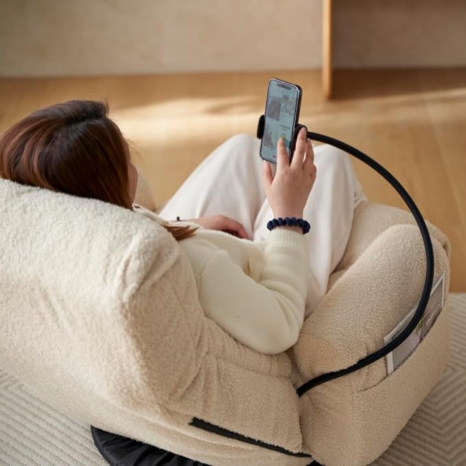 360° Swivel Lounge Chair with Adjustable Headrest &amp Lumbar Support – Rotatable Modern Gaming Recliner for Living Room Bedroom or Balcony (Beige)