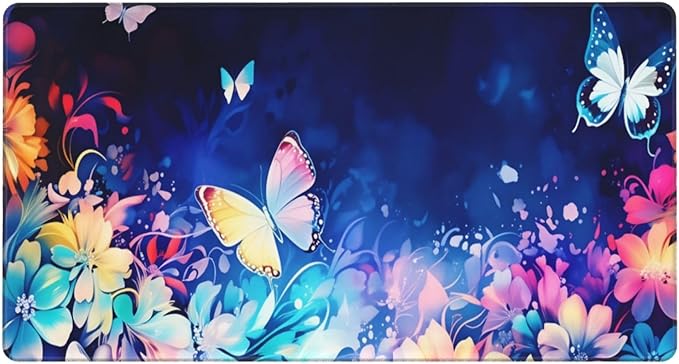 Butterflies Desk Cover MatExtended Large Mouse PadComputer Laptop Mat Desk Decor for Office Game Home 30x16 Inch