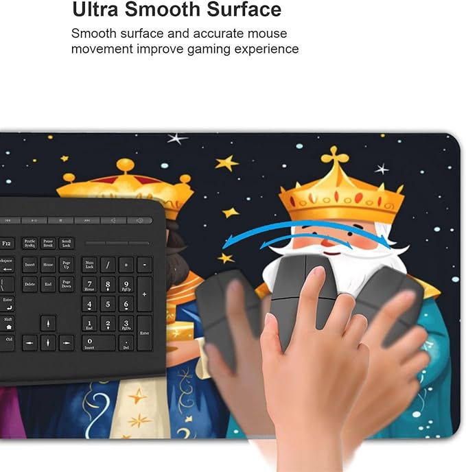 XXL Gaming Mouse Pad Extended (35.5X16) Three Wise Men Large Non-Slip Desk Mat Water-Resistant Keyboard Mousepad for Office &amp Home
