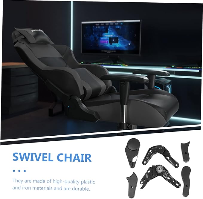 Healifty 6 Pcs Professional Multi Angle Chair Regulators Gaming Chair Adjusters Replacement Parts with Iron Core and Plastic Shell Black