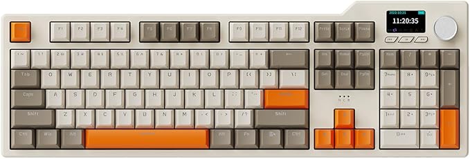 DAIDAI×AJAZZ AK35I V3 Full Size Hot Swap Mechanical Gaming Keyboard with Screen &amp Knob 2.4G/BT/USB-C Gasket Keyboard FR4 Plate 8000mAh Battery South Facing LED RGB (Avocado Axis)