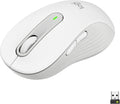 Logitech Signature M650 L Full Size Wireless Mouse - for Large Sized Hands Silent Clicks Customizable Side Buttons Bluetooth for PC/Mac/Multi-Device/Chromebook - Off White (Renewed)