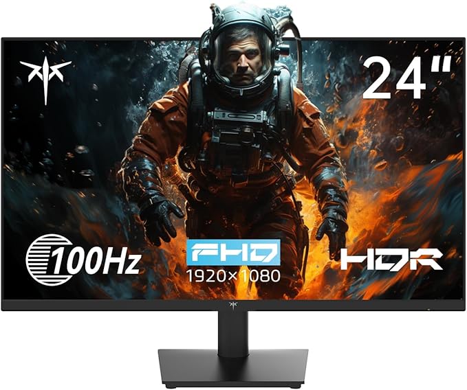KTC 24 Inch 1080P Full HD Computer Monitor 100Hz HDR10 Frameless Gaming Monitor with Freesync HDMI &amp VGA Ports PC Monitor for Working VESA Tilt Adjustable Eye Care (Renewed)