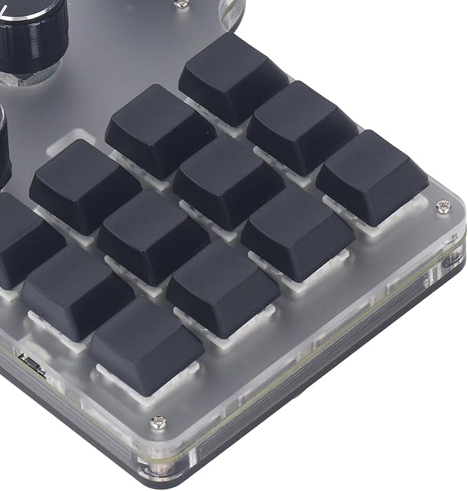 Sanpyl 12 Keys 4 Knobs Macro Programmable Keyboard Blue Switch RGB LED USB C BT 2.4G 3 Modes Gaming Macro Keypad Custom Knob KeyPad (not Included Receiver)
