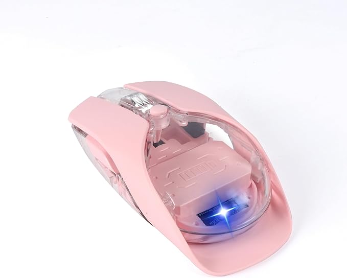 Wireless Bluetooth MouseRechargeable BT &amp 2.4G Dual Mode Transparent Magnetic Shell Design Portable Optical Mouse with 5Adjustable Resolution7 RGB Light Gaming Mice for Laptop/PC/Tablet/MacBook-