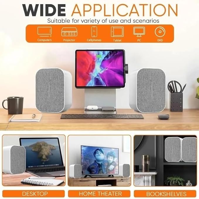 JSEIAJB Sound BT Sound Hi-fi Home Theater Bookshelf Speakers 60W High-Powered Desktop Computer Tabletop Subwoofer