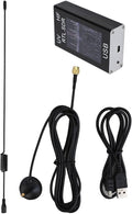 100KHz-1.7GHz USB Tuner Receiver for RTL2832U R820T2 Chipset Aluminum Shell Supports HF VHF UHF Bands AM NFM FM USB LSB CW Modes Includes Whip Antenna and Cable