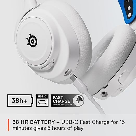 SteelSeries Arctis Nova 7P Wireless Multi-Platform Gaming Headset — Neodymium Magnetic Drivers — 2.4GHz + Bluetooth — 38Hr USB-C Battery — Gen2 AI Mic — PlayStation PC Switch VR Mobile - White