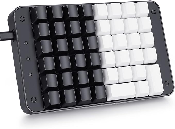 Koolertron One Handed Mechanical Gaming Keyboard with 32 Macro Keys 46-Key Fully Programmable Mini Keypad Mini USB Macro Keyboard for PC Gamers