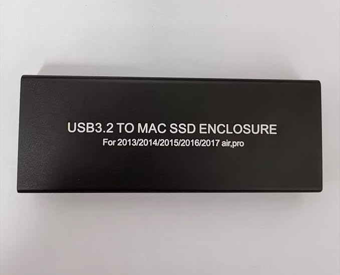 External USB-C 3.2 SSD Enclosure for MacBook Air/Pro 12+16 PIN SSDs Hard Drive Reader for A1466 A1465 A1502 A1398 SSDs mid 2013-2017 Portable Mac SSD to USB C Adapter Case