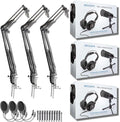 Zoom ZDM-1 Podcast Mic Packs with StreamEye BOOMARM1 Microphone Boom Arms and Microphone Pop Filters (Three-Pack)