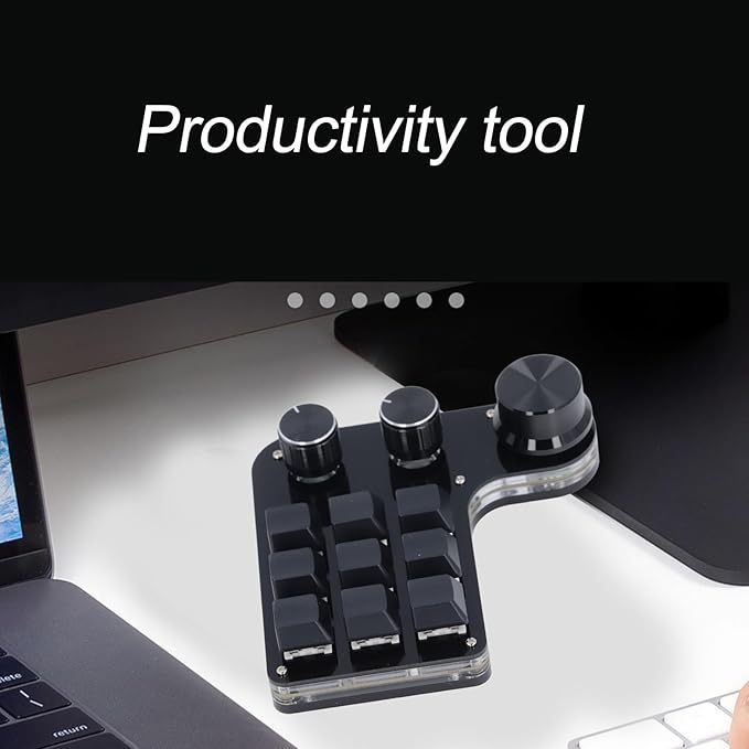 Yosoo USB Mini Macro Mechanical Gaming Keyboard Programmable 9 Keys 3 Knobs Red Switch RGB LED Onboard Storage Wired Keypad