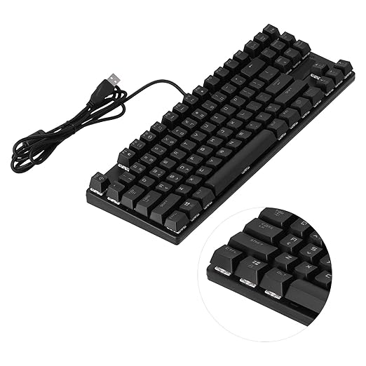 Magic Refiner Gaming Keyboard 87 Keys Portable RGB Backlit Ergonomic Mechanical Keyboard for Laptop PC