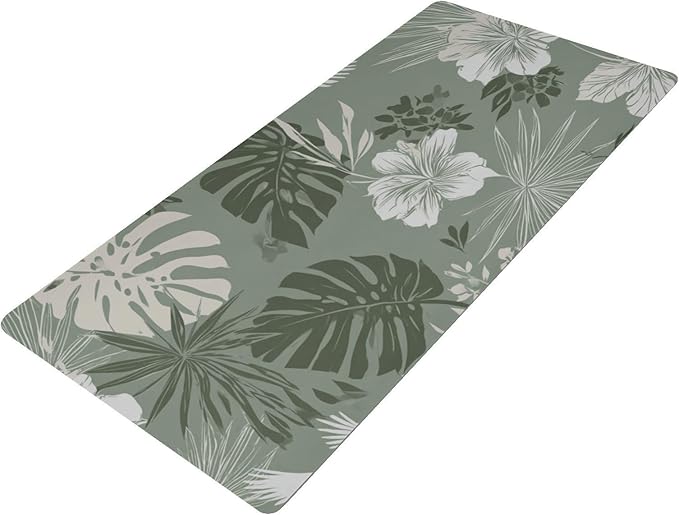 Mouse Pad Desk Mat Leather Desk Pad Large Gaming Desk Cover Protector Mat for Keyboard Computer Laptop Office Waterproof 47.2 x 23.6 Inch Tropical Palm Leaves Birds Flowers