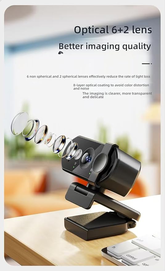 HD Webcam 1080P/2K/4K USB Multiple Mounting Options for Desktop &amp Laptop Plug and Play Facial Recognition Video Conferencing