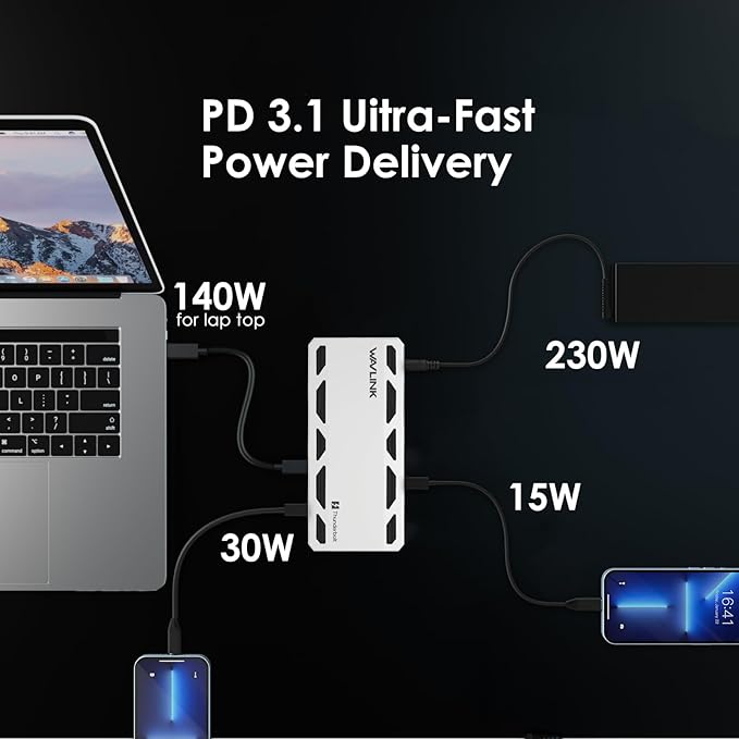 WAVLINK Intel Certified Thunderbolt 5 Dock 12-in-1 TB5 Docking Station with 120Gbps Max Transfer 140W PD 2.5G Ethernet 4X USB-A 3.2 Gen 2 SD4.0 for Windows 11/Mac OS 14.6 or Later TB5/4 Laptops
