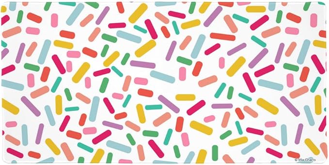 Colorful Confetti Sprinkles Large Gaming Mouse Pad Desk Mat with Stitched Edges Non-Slip Base for Gamer Home and Office