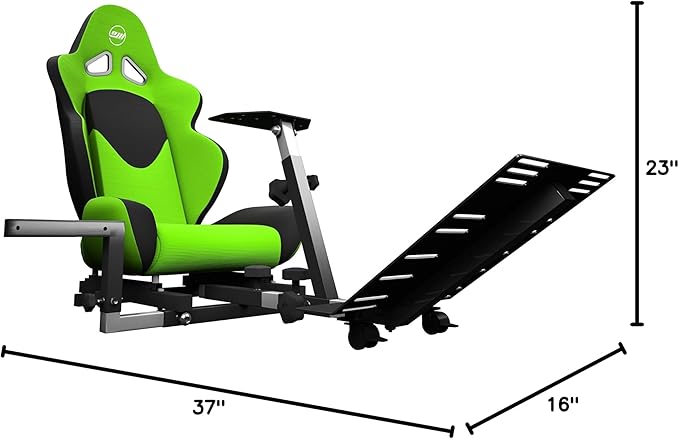 Advanced Racing Seat Driving Simulator Gaming Chair with Gear Shifter Mount Green