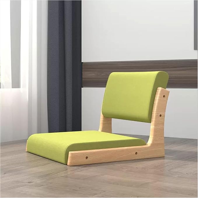 Aimeryup Entryway Legless Chair Floor Chair Wooden Fabric Cushion Back Support Lazy Shop Living Room 45X48X36CM(Size:45X48X36CMColor:A)