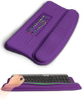 Ergonomic Wave Wrist Rest with Keyboard Stand Cushioned Palm Rest Comfortable Integrated Memory Foam for Natural Typing and Relieve Wrist Pain Rich Purple