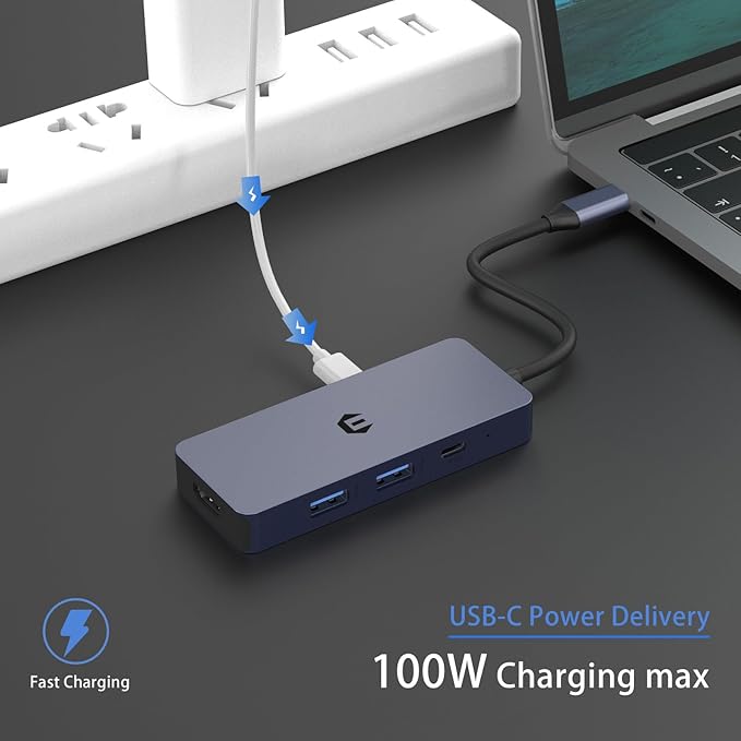 USB C Hub 7 Ports USB 3.0 Hub with 5Gbps Data Transfer USB C to HDMI with HDMI USB C 3.0/2.0 SD/TF PD 100W Compatible with Type C MacBook Mac Pro iMac