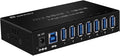 USB 3.0 Hub USB Data Hub Metal Case Mountable 7-Port Powered USB Hub 3.0 with 36W AC Adapter-Type A