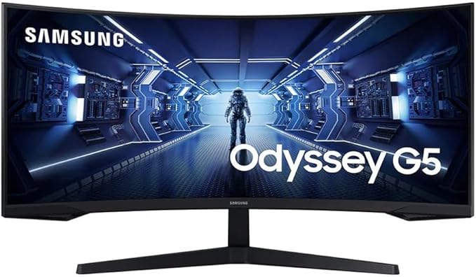 Samsung 34 inch Odyssey G55T WQHD 165Hz 1ms(MPRT) HDR Curved Gaming Monitor - (Renewed)