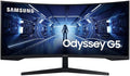 Samsung 34 inch Odyssey G55T WQHD 165Hz 1ms(MPRT) HDR Curved Gaming Monitor - (Renewed)