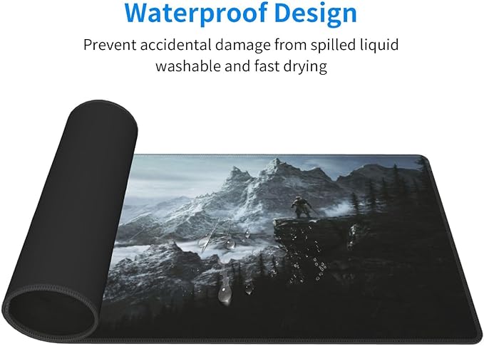 Generic Mouse Pad Non-Slip Rubber Base Mouse Pad Waterproof Desk Writing Mat for Office Home 12x31.5in Black4
