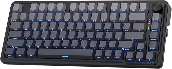Redragon K673 GB 75% Wireless Gasket RGB Gaming Keyboard 3-Modes 81 Keys PBT Compact Mechanical Keyboard w/Hot-Swap Socket Dedicated Knob Control &amp 5-Layer Noise Dampening Custom Linear Switch