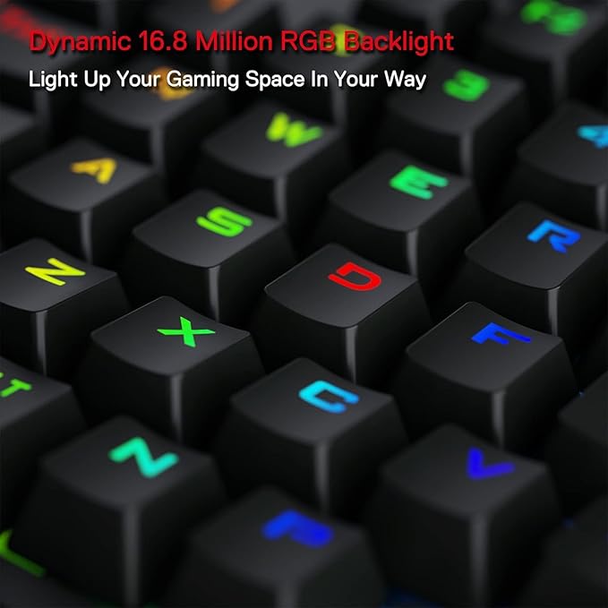 Redragon K585 PRO Wireless One-Handed Mechanical Keyboard 42 Keys 3-Mode RGB 40% Gaming Keypad w/ 7 Onboard Macro Keys Detachable Wrist Support Rechargeable Battery (Red Switch)