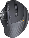 ProtoArc Wireless Trackball Mouse EM01 NL Ergonomic Bluetooth Rollerball Thumb Rechargeable Computer Laptop Mouse Adjustable Angle &amp 3 Device Connection for PC Mac Windows-Gray Ball
