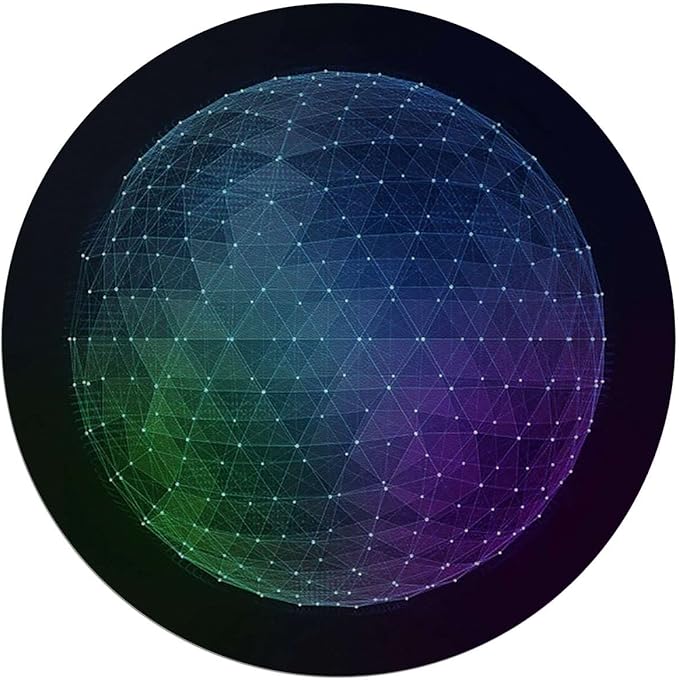Blue Purple Gaming Chair Mat Office Chair Mat Colorful Geometric Circular Motifs Hardwood Floor Floor Mats Office Chair Desk Chair Anti Slip Floor Protector Dark Blue Flower Diameter 47.2 in