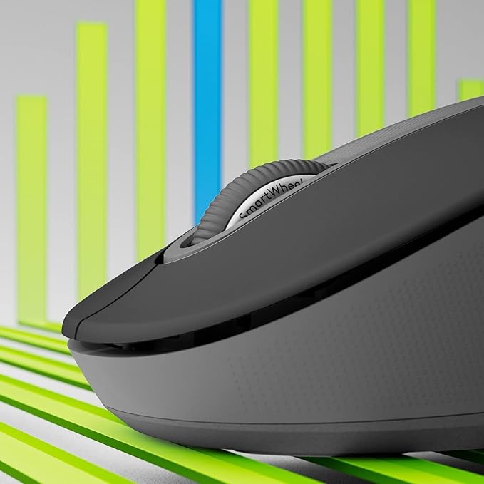 Logitech Signature M650 L Full Size Wireless Mouse - for Large Sized Hands Silent Clicks Customizable Side Buttons Bluetooth Multi-Device Compatibility (Graphite) (Renewed)
