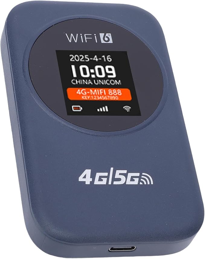 CCYLEZ 4G Portable WiFi 300Mbps Stable Mobile Hotspot for Travelers Long Lasting Battery Display Wireless Router with SIM Slot for Outdoor Use