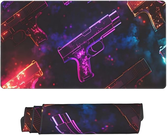 Handgun Desk Cover MatExtended Large Mouse PadComputer Laptop Mat Desk Decor for Office Game Home 30x16 Inch